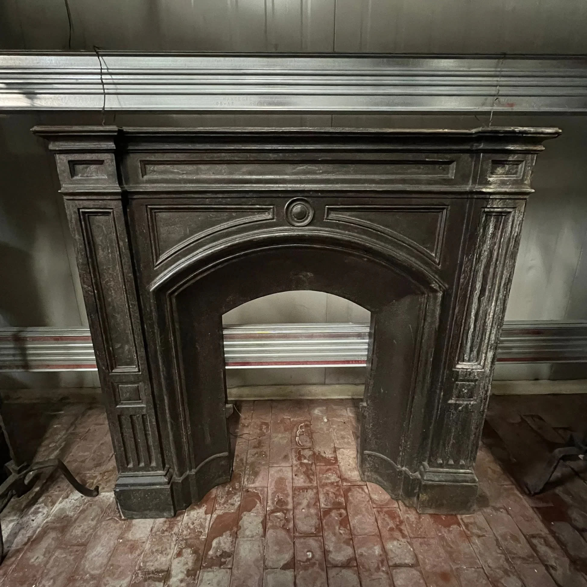 Antique stone fireplace