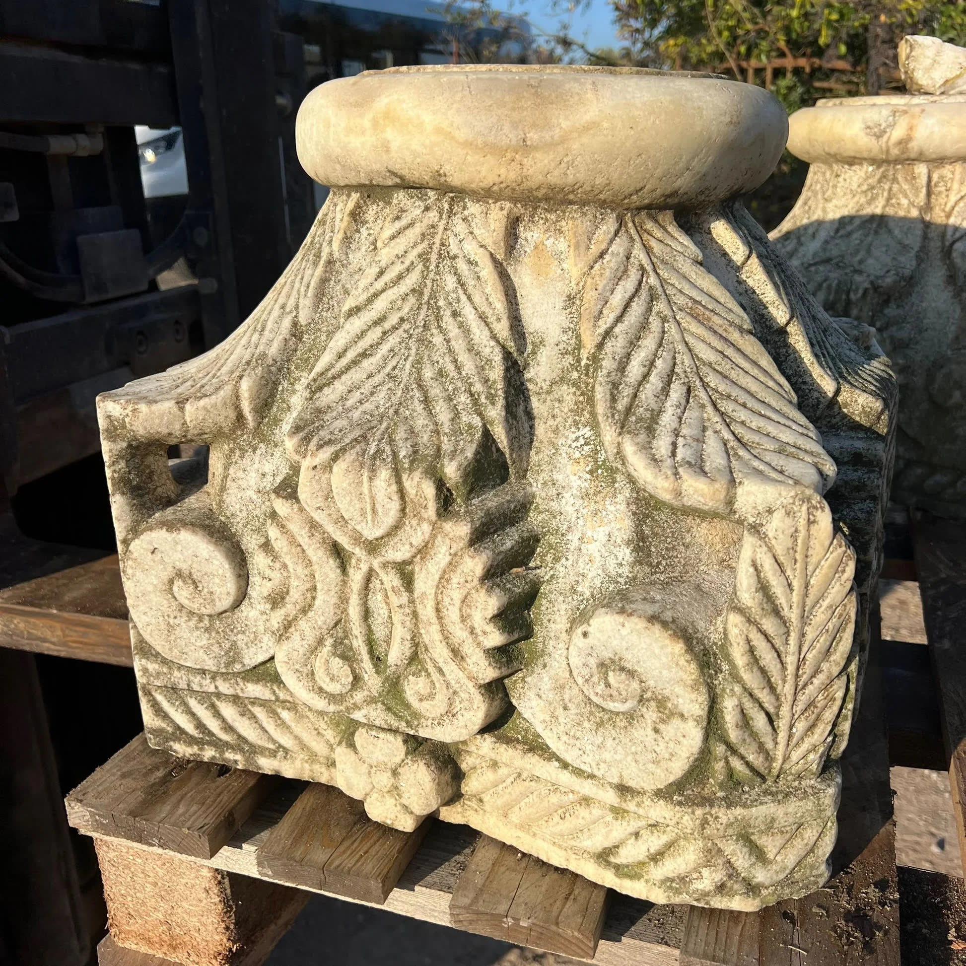 Carved stone capital detail